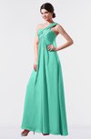 ColsBM Nayeli Seafoam Green Plain Empire Sleeveless Zip up Floor Length Pleated Bridesmaid Dresses
