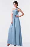 ColsBM Nayeli Sky Blue Plain Empire Sleeveless Zip up Floor Length Pleated Bridesmaid Dresses