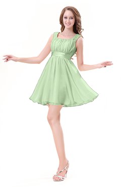 ColsBM Genesis Pale Green Elegant Scoop Sleeveless Zipper Chiffon Bridesmaid Dresses