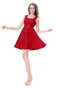 ColsBM Genesis Red Elegant Scoop Sleeveless Zipper Chiffon Bridesmaid Dresses