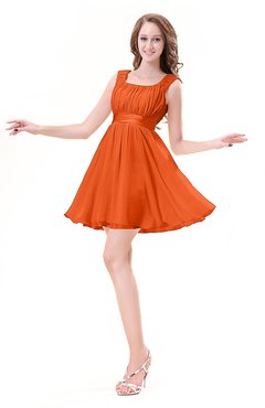 ColsBM Genesis Tangerine Elegant Scoop Sleeveless Zipper Chiffon Bridesmaid Dresses