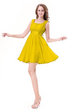 ColsBM Genesis Yellow Elegant Scoop Sleeveless Zipper Chiffon Bridesmaid Dresses
