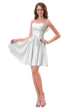 ColsBM Ally White Cute Sweetheart Backless Chiffon Mini Homecoming Dresses