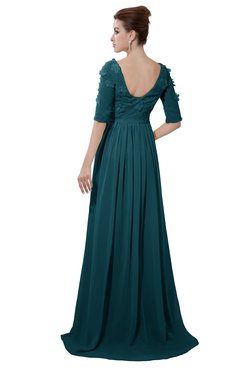 ColsBM Emily Blue Green Casual A-line Sabrina Elbow Length Sleeve Backless Beaded Bridesmaid Dresses