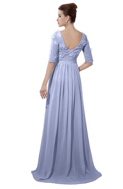 ColsBM Emily Blue Heron Casual A-line Sabrina Elbow Length Sleeve Backless Beaded Bridesmaid Dresses