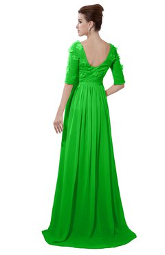 ColsBM Emily Classic Green Casual A-line Sabrina Elbow Length Sleeve Backless Beaded Bridesmaid Dresses