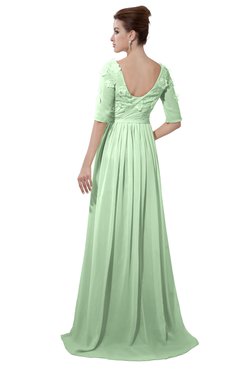 ColsBM Emily Light Green Casual A-line Sabrina Elbow Length Sleeve Backless Beaded Bridesmaid Dresses