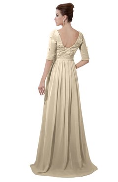 ColsBM Emily Novelle Peach Casual A-line Sabrina Elbow Length Sleeve Backless Beaded Bridesmaid Dresses