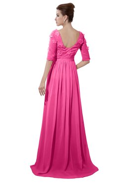 ColsBM Emily Rose Pink Casual A-line Sabrina Elbow Length Sleeve Backless Beaded Bridesmaid Dresses