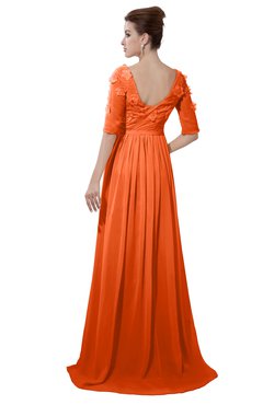 ColsBM Emily Tangerine Casual A-line Sabrina Elbow Length Sleeve Backless Beaded Bridesmaid Dresses