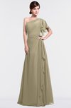 ColsBM Louisa Candied Ginger Simple A-line Short Sleeve Half Backless Floor Length Ruffles Bridesmaid Dresses