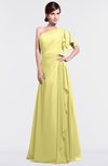 ColsBM Louisa Daffodil Simple A-line Short Sleeve Half Backless Floor Length Ruffles Bridesmaid Dresses