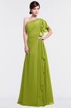 ColsBM Louisa Green Oasis Simple A-line Short Sleeve Half Backless Floor Length Ruffles Bridesmaid Dresses