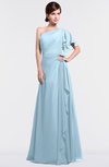 ColsBM Louisa Ice Blue Simple A-line Short Sleeve Half Backless Floor Length Ruffles Bridesmaid Dresses