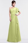 ColsBM Louisa Lime Green Simple A-line Short Sleeve Half Backless Floor Length Ruffles Bridesmaid Dresses
