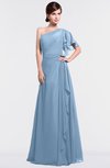 ColsBM Louisa Sky Blue Simple A-line Short Sleeve Half Backless Floor Length Ruffles Bridesmaid Dresses