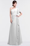 ColsBM Louisa White Simple A-line Short Sleeve Half Backless Floor Length Ruffles Bridesmaid Dresses