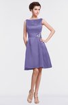 ColsBM Gloria Aster Purple Plain A-line Sleeveless Satin Knee Length Graduation Dresses