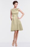 ColsBM Gloria Champagne Plain A-line Sleeveless Satin Knee Length Graduation Dresses
