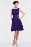 ColsBM Gloria Royal Purple Plain A-line Sleeveless Satin Knee Length Graduation Dresses