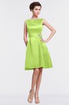 ColsBM Gloria Sharp Green Plain A-line Sleeveless Satin Knee Length Graduation Dresses