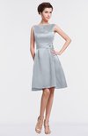 ColsBM Gloria Silver Plain A-line Sleeveless Satin Knee Length Graduation Dresses