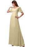 ColsBM Alaia Cornhusk Modest Short Sleeve Chiffon Floor Length Beading Bridesmaid Dresses