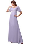 ColsBM Alaia Light Purple Modest Short Sleeve Chiffon Floor Length Beading Bridesmaid Dresses