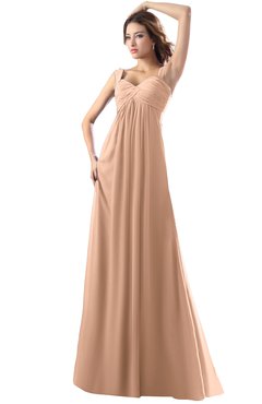ColsBM Diana Almost Apricot Modest Empire Thick Straps Zipper Floor Length Ruching Prom Dresses