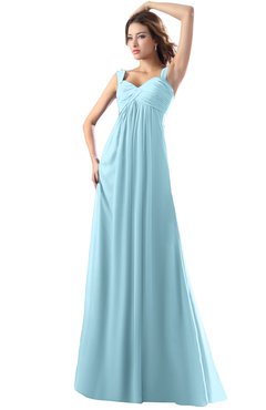 ColsBM Diana Aqua Modest Empire Thick Straps Zipper Floor Length Ruching Prom Dresses