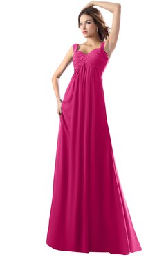 ColsBM Diana Beetroot Purple Modest Empire Thick Straps Zipper Floor Length Ruching Prom Dresses