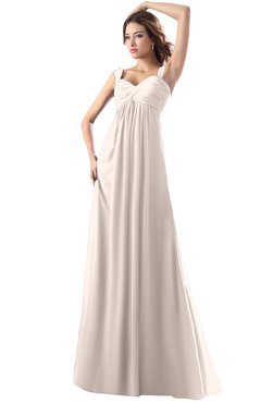 ColsBM Diana Cream Pink Modest Empire Thick Straps Zipper Floor Length Ruching Prom Dresses