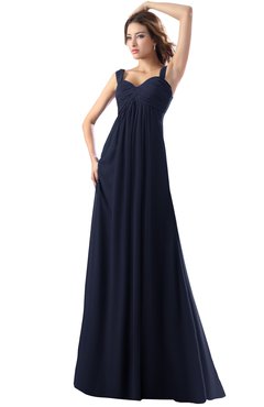 ColsBM Diana Dark Sapphire Modest Empire Thick Straps Zipper Floor Length Ruching Prom Dresses