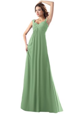 ColsBM Diana Fair Green Modest Empire Thick Straps Zipper Floor Length Ruching Prom Dresses
