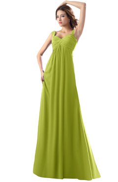 ColsBM Diana Green Oasis Modest Empire Thick Straps Zipper Floor Length Ruching Prom Dresses