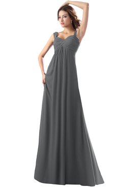 ColsBM Diana Grey Modest Empire Thick Straps Zipper Floor Length Ruching Prom Dresses