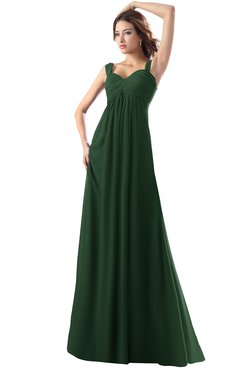 ColsBM Diana Hunter Green Modest Empire Thick Straps Zipper Floor Length Ruching Prom Dresses