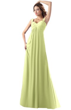 ColsBM Diana Lime Green Modest Empire Thick Straps Zipper Floor Length Ruching Prom Dresses