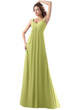 ColsBM Diana Linden Green Modest Empire Thick Straps Zipper Floor Length Ruching Prom Dresses