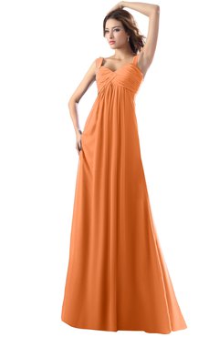 ColsBM Diana Mango Modest Empire Thick Straps Zipper Floor Length Ruching Prom Dresses