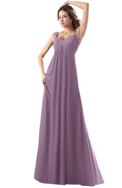 ColsBM Diana Mauve Modest Empire Thick Straps Zipper Floor Length Ruching Prom Dresses