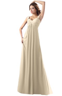 ColsBM Diana Novelle Peach Modest Empire Thick Straps Zipper Floor Length Ruching Prom Dresses