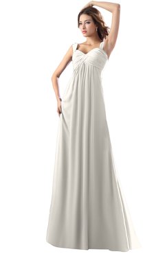 ColsBM Diana Off White Modest Empire Thick Straps Zipper Floor Length Ruching Prom Dresses