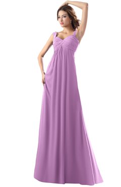 ColsBM Diana Orchid Modest Empire Thick Straps Zipper Floor Length Ruching Prom Dresses