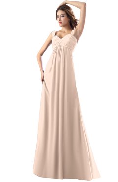 ColsBM Diana Peach Puree Modest Empire Thick Straps Zipper Floor Length Ruching Prom Dresses
