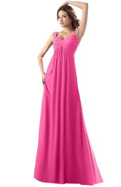 ColsBM Diana Rose Pink Modest Empire Thick Straps Zipper Floor Length Ruching Prom Dresses