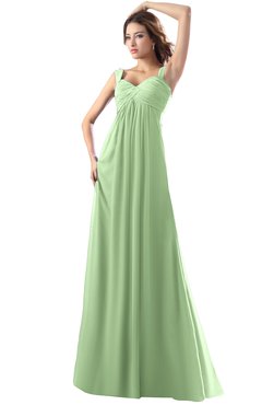 ColsBM Diana Sage Green Modest Empire Thick Straps Zipper Floor Length Ruching Prom Dresses