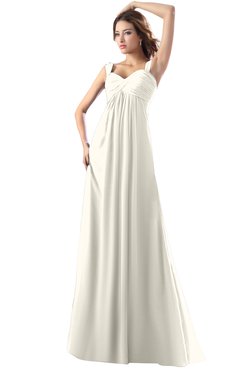 ColsBM Diana Whisper White Modest Empire Thick Straps Zipper Floor Length Ruching Prom Dresses