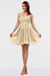 ColsBM Amani Apricot Gelato Simple Sleeveless Zip up Short Ruching Party Dresses