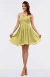 ColsBM Amani Misted Yellow Simple Sleeveless Zip up Short Ruching Party Dresses